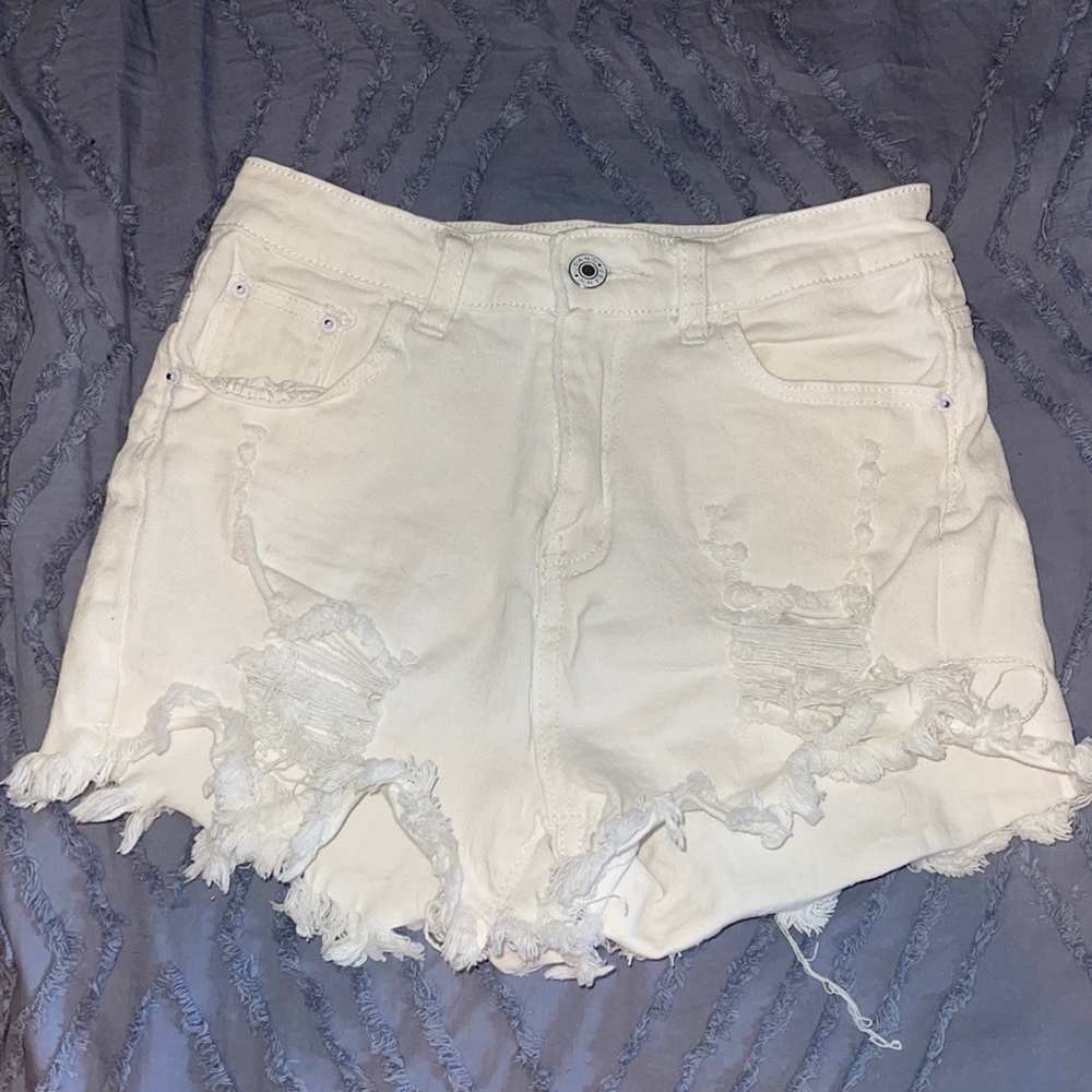 White Denim Shorts